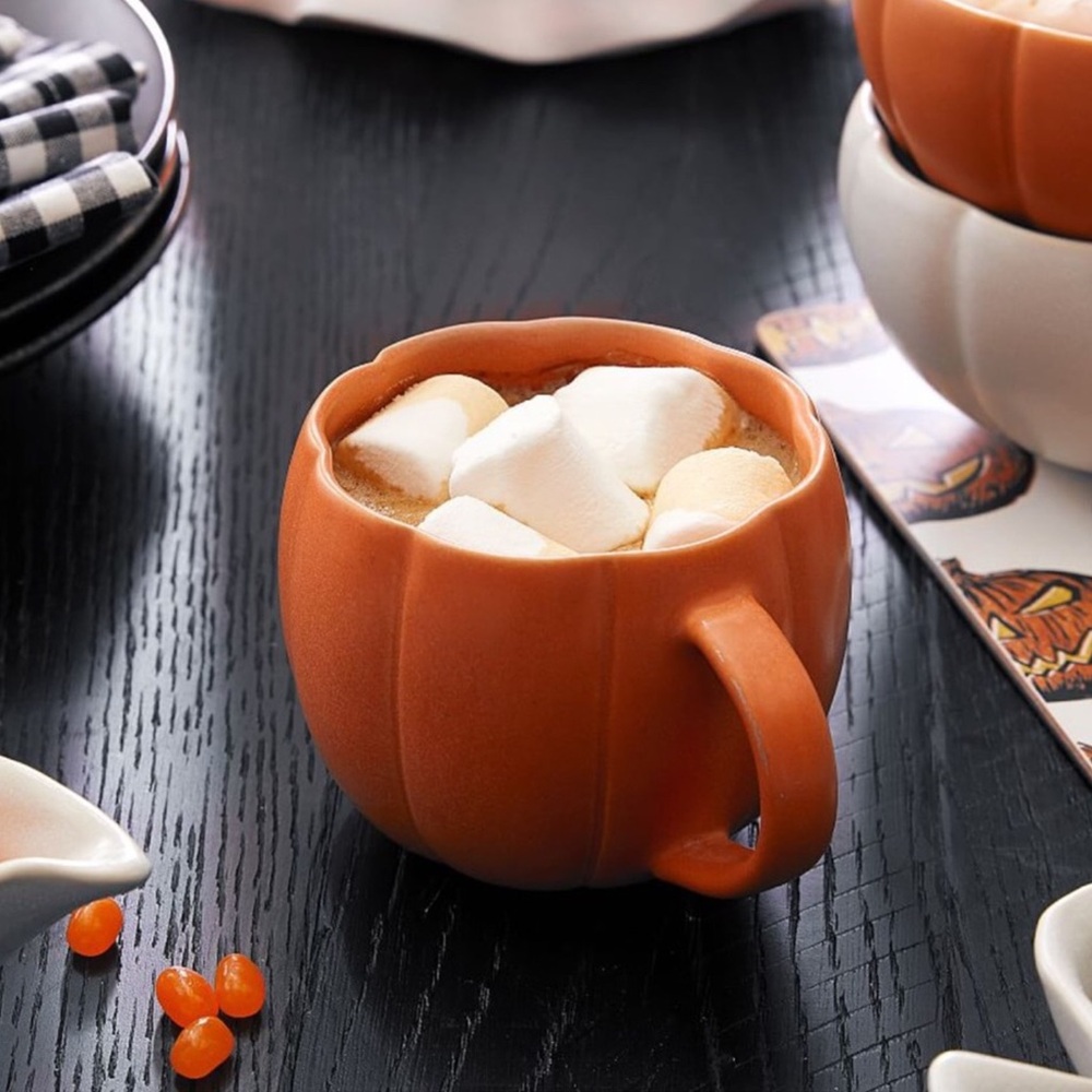 Pottery Barn Pumpkin Mug Stoneware NEW